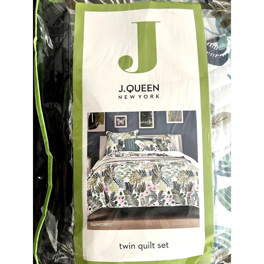 J by J Queen Luxury Rainforest Twin/Twin XL Size 2-Pc Quilt Set $230